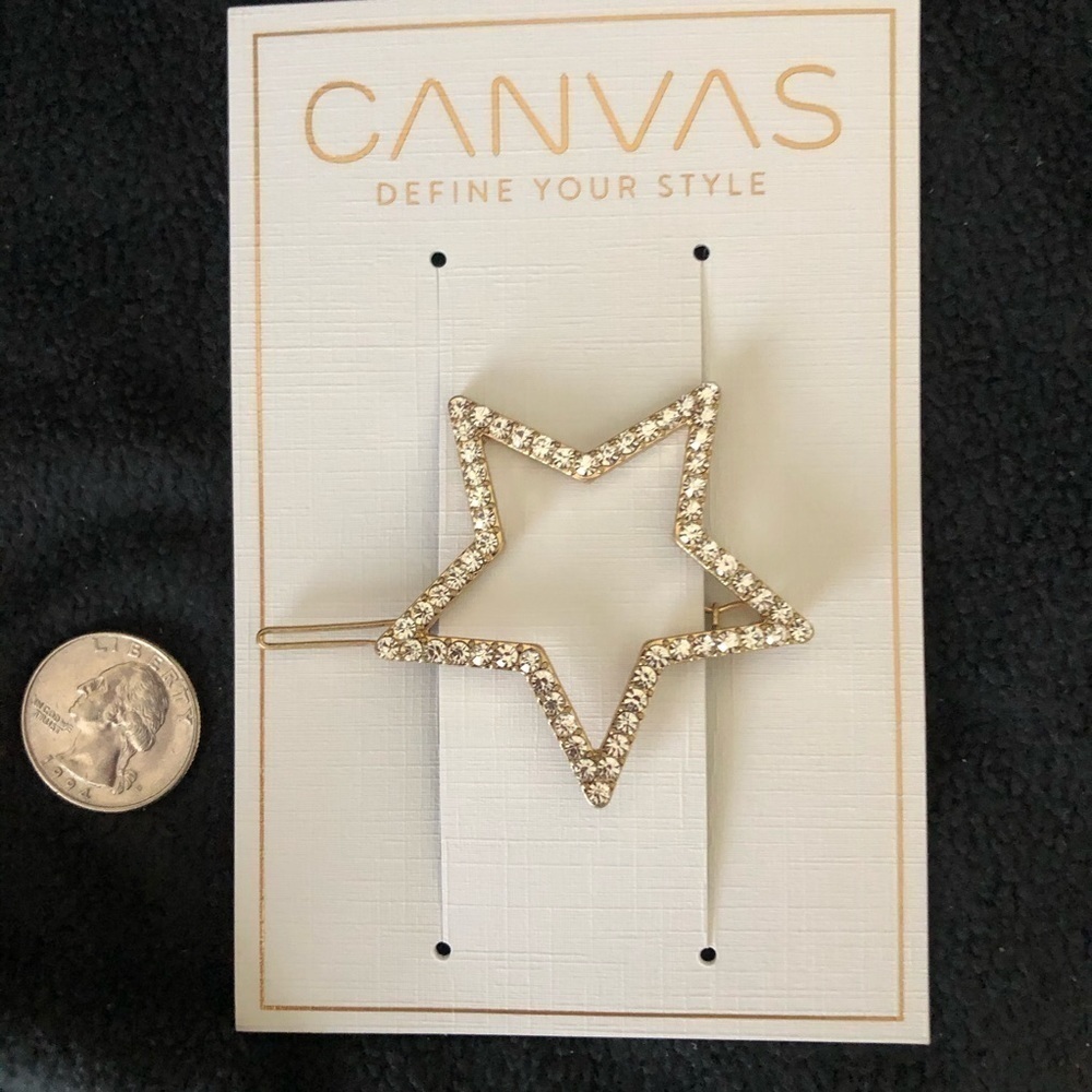 Crystal Goldtone Star Hair Clip